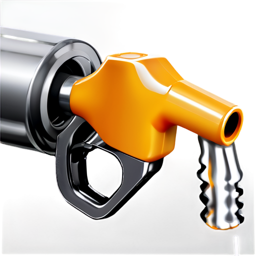 fuel nozzle in orange-yellow colors - icon | sticker