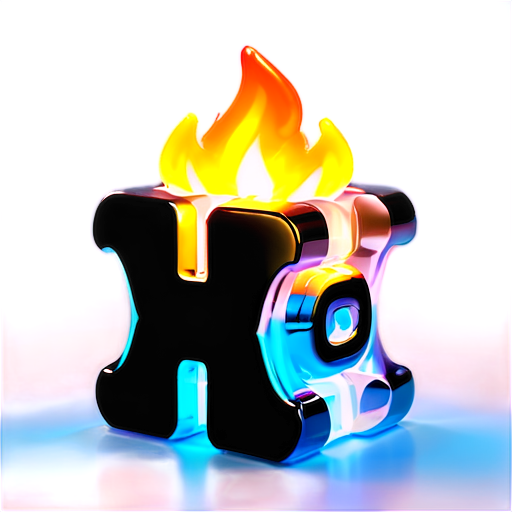 Signed “treasure” with burning letters in the background - icon | sticker