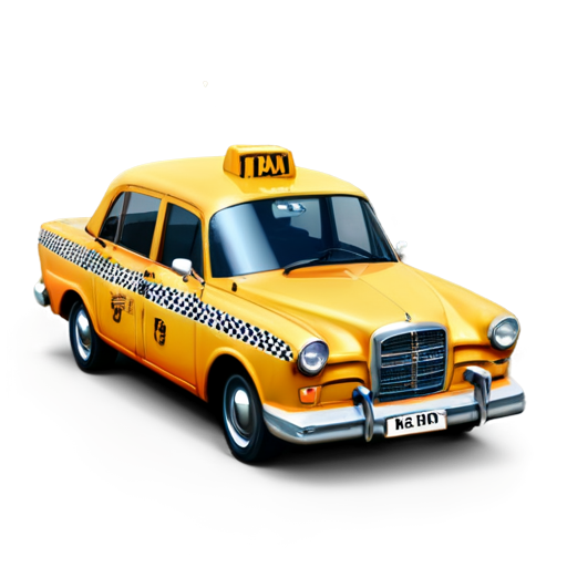 taxi 3d-view retro - icon | sticker