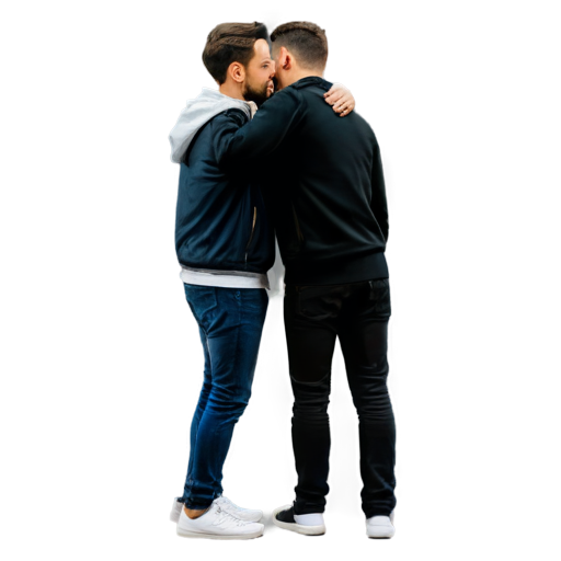 Two guys are embracing - icon | sticker