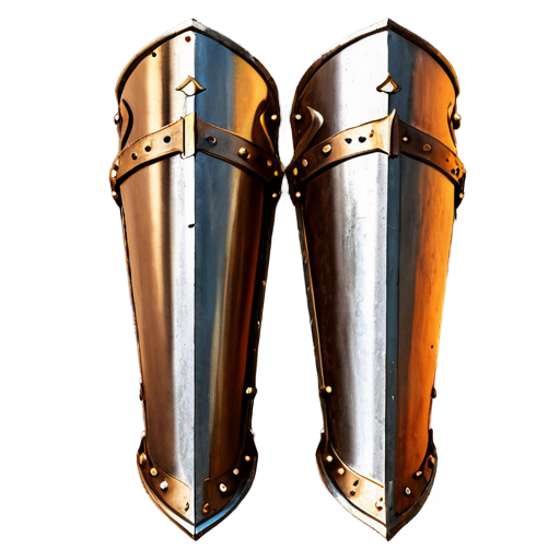 Medieval fantasy rusty plate greaves - icon | sticker