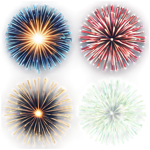 fireworks and christmas lights - icon | sticker