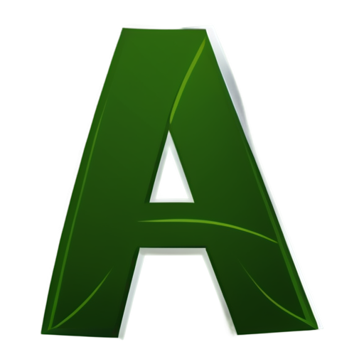 Letter A made from leafs flat vector simple style - icon | sticker