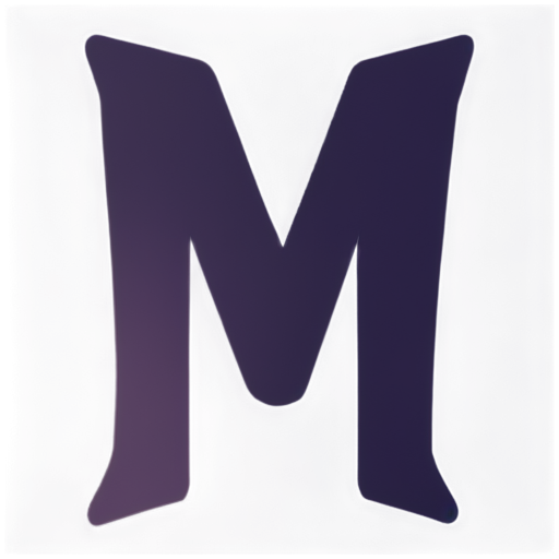 make the Letter M looks like a cat with dark gradient purple background - icon | sticker