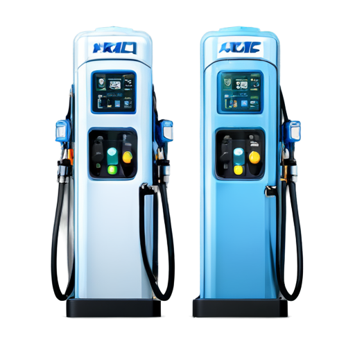 fuel pumps in blue and light blue colors - icon | sticker