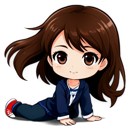 Beautiful brunette girl - icon | sticker