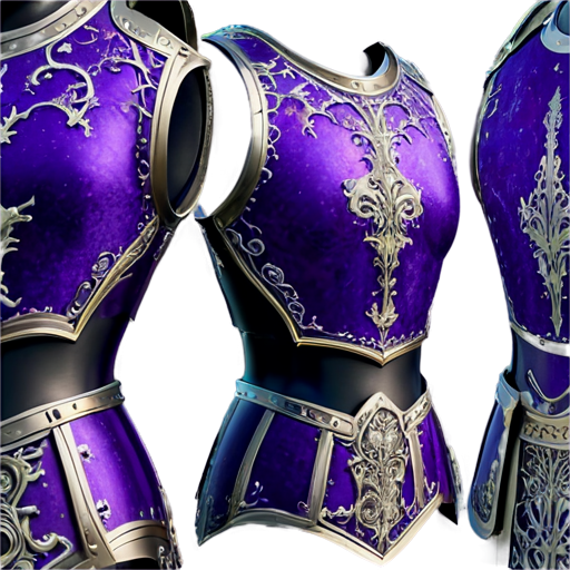 Intricate reach medieval fantasy cuirass made of purple night sky - icon | sticker