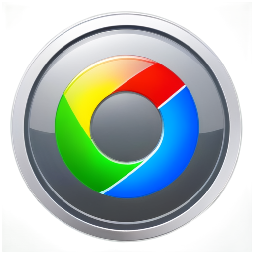 Create a 512x512 icon that combines elements inspired by Chrome and Safari browser logos show in a laptop show case. The icon should have a circular shape with a colorful, vibrant outer ring representing Chrome’s colors (red, yellow, green, blue). The inner circle should be predominantly blue, similar to Safari’s theme, and include a subtle compass-like element in the center to resemble Safari's design. The overall style should be modern and clean, avoiding any direct replication of copyrighted logos. - icon | sticker