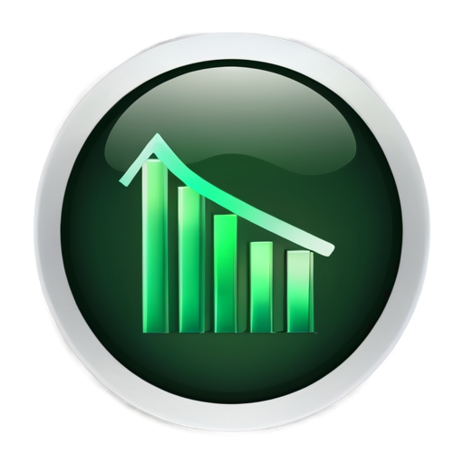 profit growth icon, diagram icon, infographic icon, realistic, emerald colors - icon | sticker