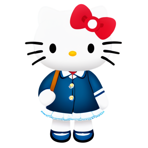 hello kitty with school - icon | sticker