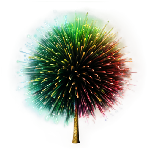 fireworks. New Year tree. - icon | sticker