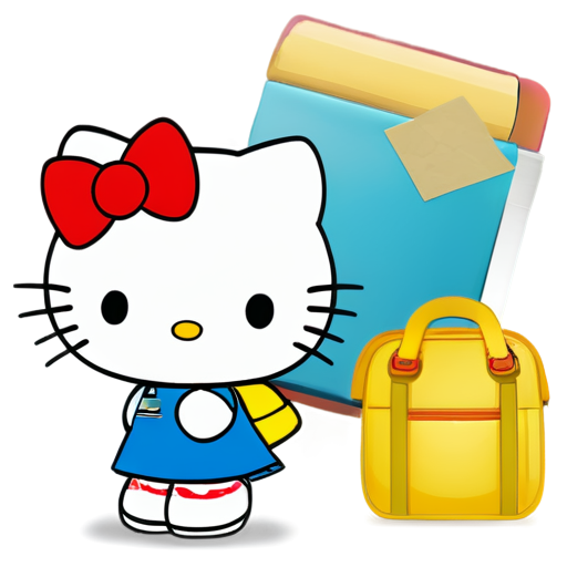 hello kitty with school - icon | sticker