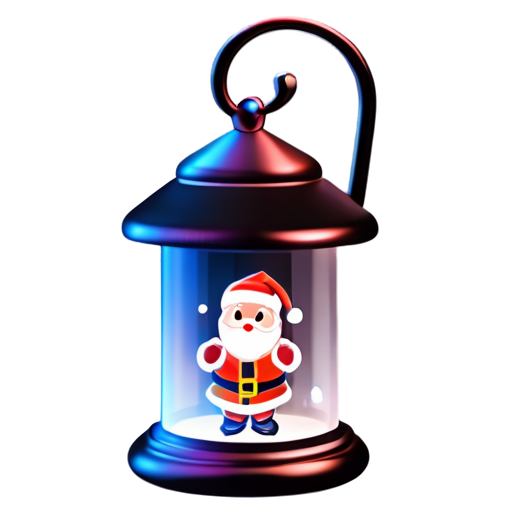 christmas musical lanterns with santa - icon | sticker