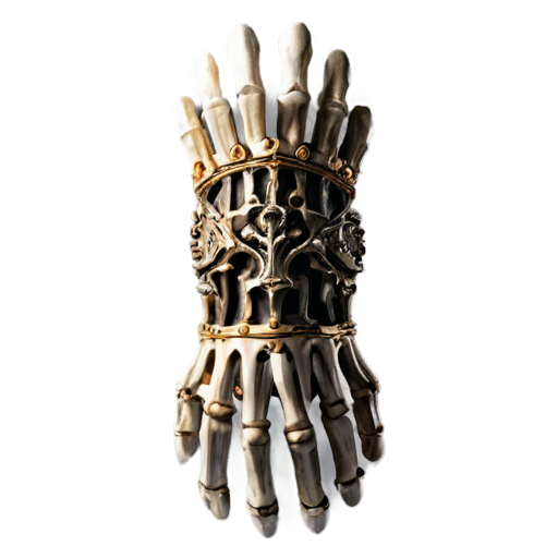 Medieval fantasy gauntlet made of bones, matte - icon | sticker