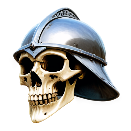 Medieval helmet made of skull - icon | sticker