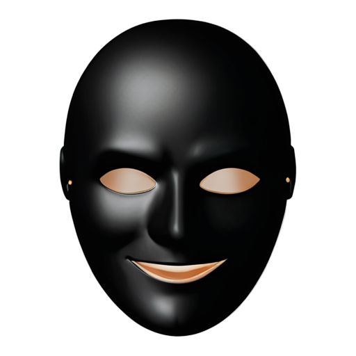 Smiling black mask - icon | sticker