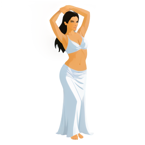 Woman bellydance silver color - icon | sticker