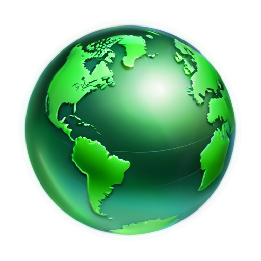 globe icon, internet icon, realistic, emerald colors - icon | sticker