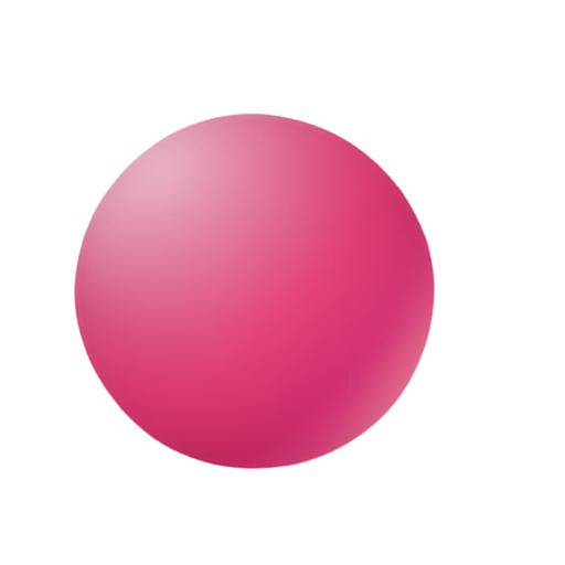 Pink ball with ink - icon | sticker