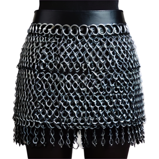 Medieval fantasy chainmail mini skirt, made of steel rings - icon | sticker