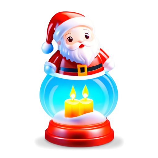 christmas musical lanterns with santa - icon | sticker