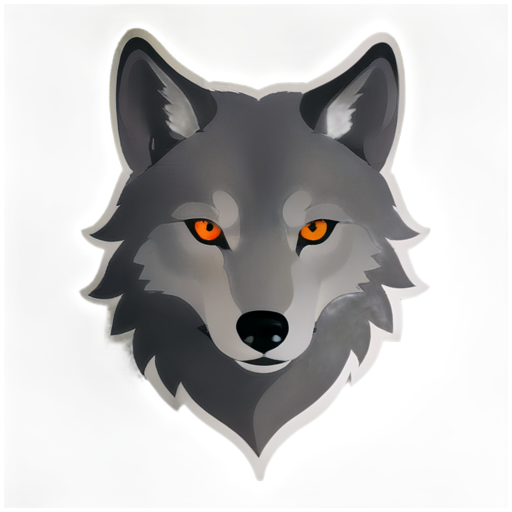 wolf face with blood drop on its maw transparent background simple colors 40k - icon | sticker