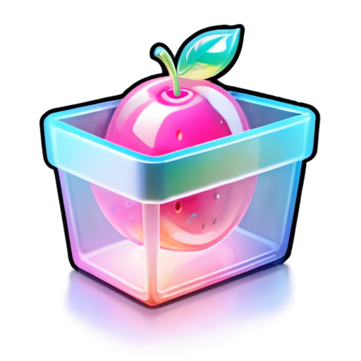 schematic image for the site of a fruit basket in pink color - icon | sticker