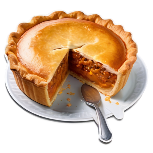 A large pie with yam havnik meat filling and a crispy crust. - icon | sticker