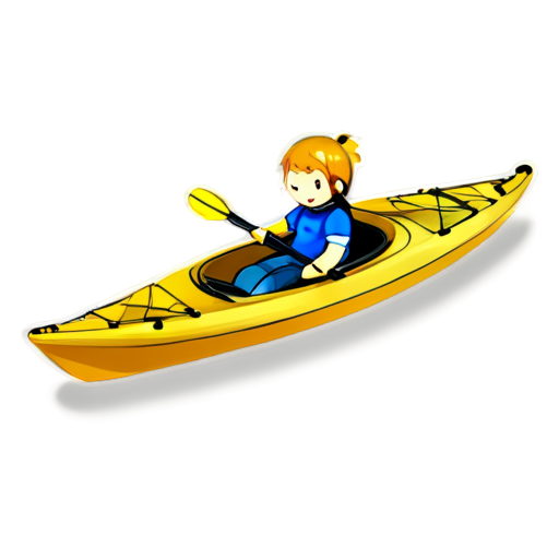 a person kayaking - icon | sticker