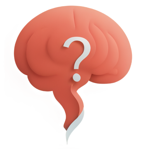 A brain and a question mark - icon | sticker