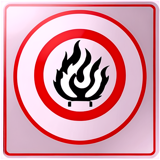 WARNING SYMBOL WITH FIRE AROUND IT, SYMBOLING A "FIRE HAZARD" THAT IS ALREADY GOING ON AS THERE IS FIRE SURROUNDING THE WARNING SIGN 🔥🔥🔥🔥🔥🔥⚠ 🔥🔥🔥🔥🔥🔥 - icon | sticker