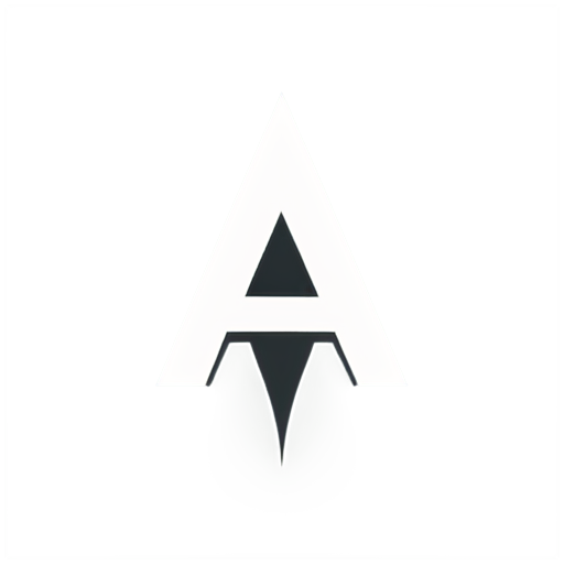 the logo is made in black on a white background, using vector graphics with a simple, minimalist design. The logo features a A-shaped symbol with an arrow inside it. The shape is symmetrical and smooth, without any additional details or textures around it, except for its outline. Create a futuristic and sleek logo using the letter 'A' as the central focus. The letter 'A' is designed with sharp, geometric lines to convey strength, precision, and a modern technological vibe.The design maintains symmetry, with a minimalist and clean aesthetic, ensuring it reflects the essence of an electric bicycle brand. The overall look is intended to be simple yet elegant, evoking a sense of motion, innovation, and cutting-edge technology. - icon | sticker