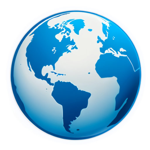 globe icon, white, 3d - icon | sticker