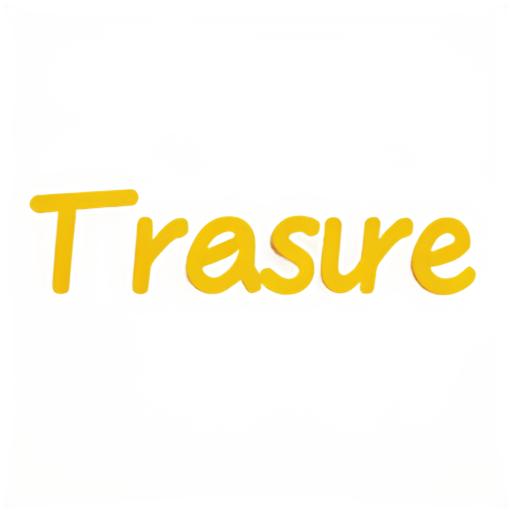 Signed “treasure” with burning letters in the background - icon | sticker