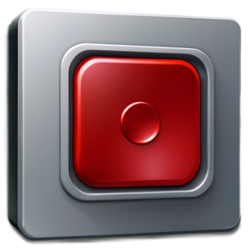 red button, computer games, square, vertical, minimalism - icon | sticker