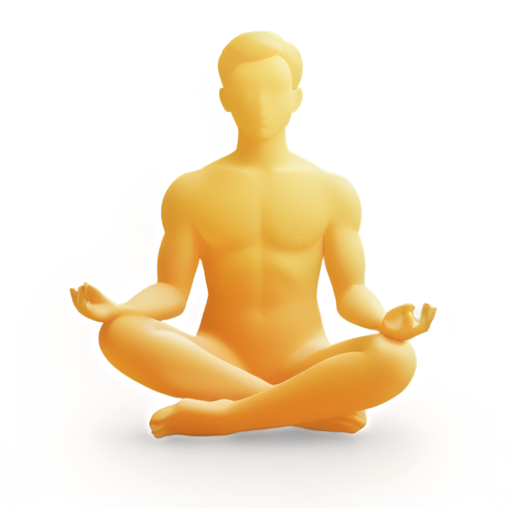 man working at a computer, sitting in lotus position - icon | sticker