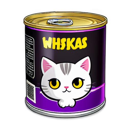 canned cat food whiskas angry - icon | sticker