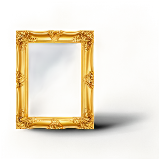 gold smooth rectangular frame - icon | sticker