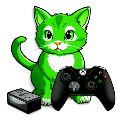 a dragonli cat and a xbox controller - icon | sticker