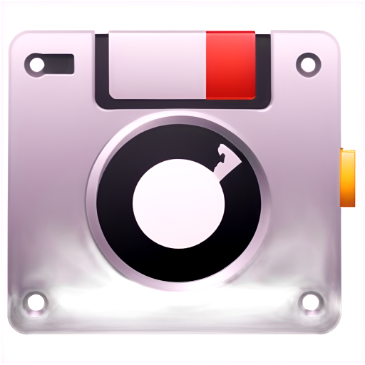 Auto-Save icon featuring the traditional floppy disk icon, with a circle of arrows surrounding the floppy disk. - icon | sticker