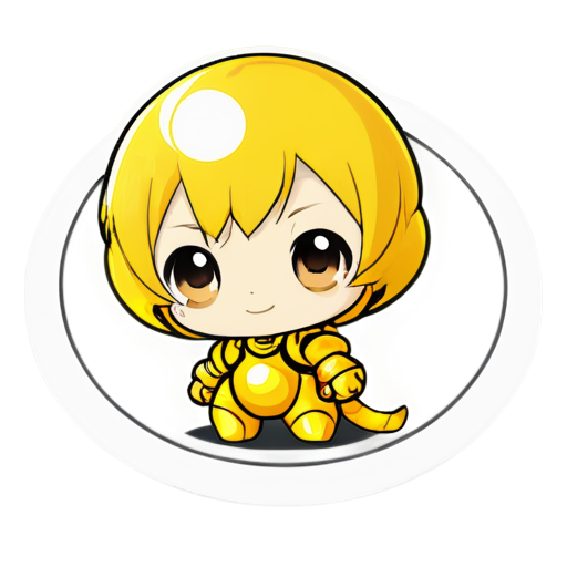 cartoon fantasy and yellow planet - icon | sticker