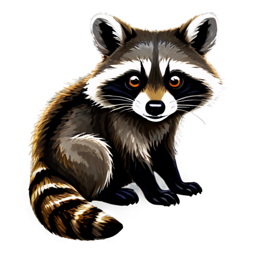 Raccoon with snake eyes, games, play on computer, rgb - icon | sticker