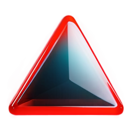 red triangle on dark background - icon | sticker