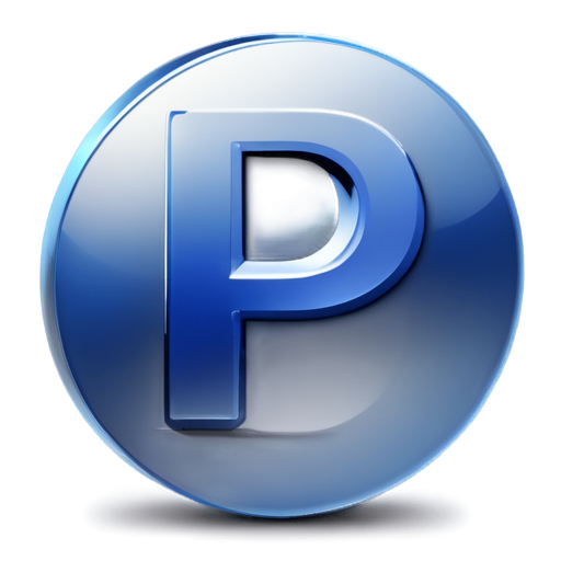 For saas website, use P letter to create a blue icon - icon | sticker