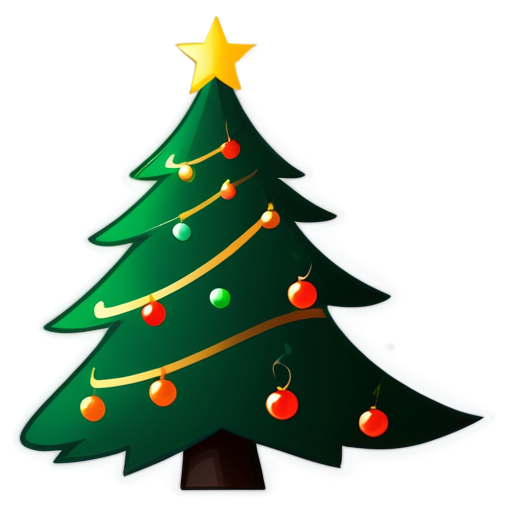 vector christmas tree made with clear lines seperated from eachother with few travel elements all along the lines - icon | sticker