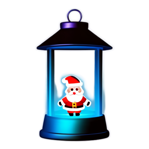 christmas musical lanterns with santa - icon | sticker