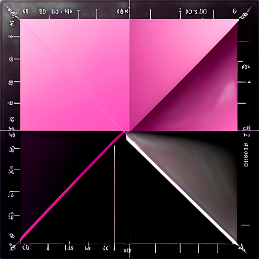 Four-quadrant coordinate system in black and pink tones - icon | sticker