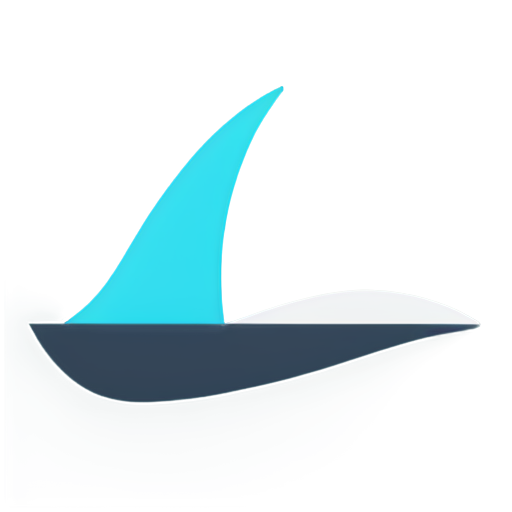 Abstract style artificial intelligence twist bandwith data sailboat shark fin - icon | sticker