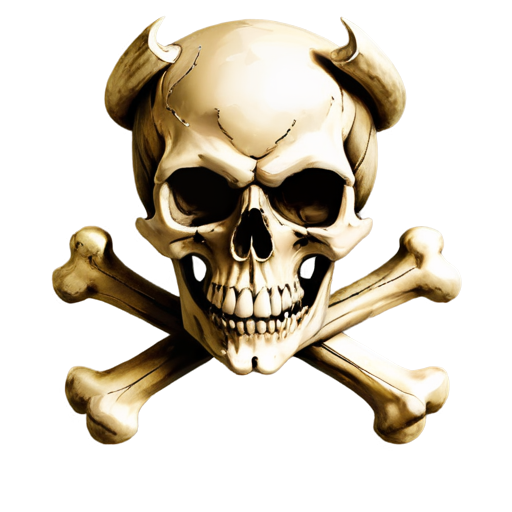 devil's skull with crossed bones - icon | sticker