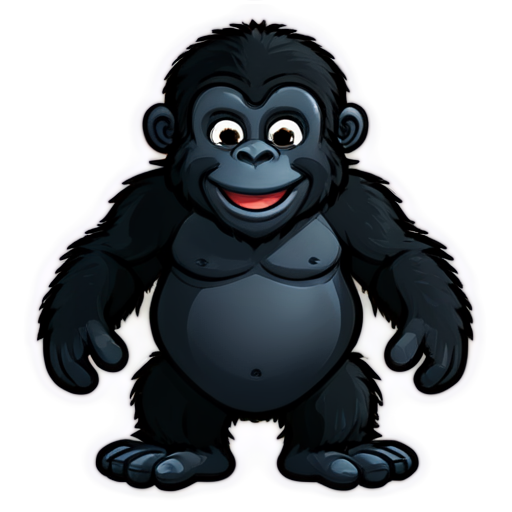 Sticker, Beautiful, kind gorilla, smiling - icon | sticker